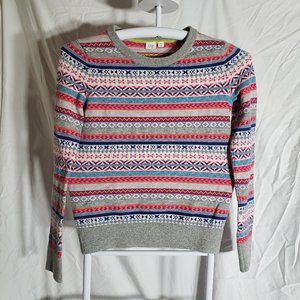 Gap XS Merino Extra Fine Wool & Nylon Blend Colorful Stripes Pullover Sweater